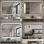 Miroir mural noir avec miroir de coin arrondi
