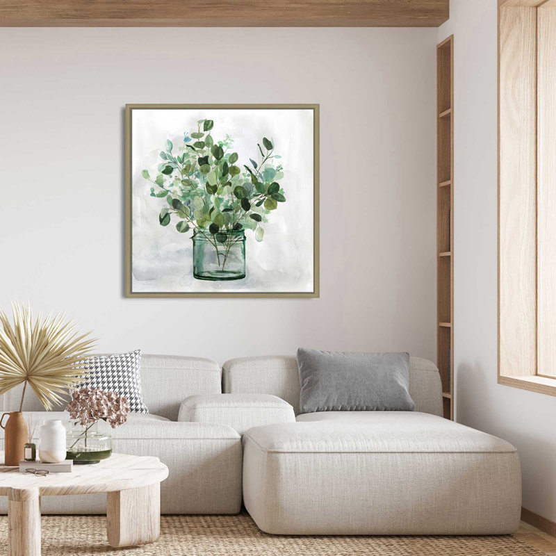 «Garden II» par Carol Robinson - impression sur toile tendue, L 21,5 po x H 21,5 po, Encadrement brun