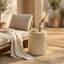 Table d'appoint Zenvio Modern Sculptural Fiberstone avec base festonnée-1324247331