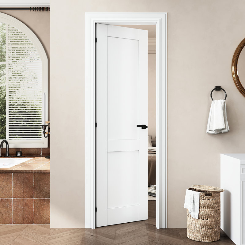 Porte de salle de bain 80 "à 2 panneaux et 2 panneaux intérieurs, 18 po x 80 po