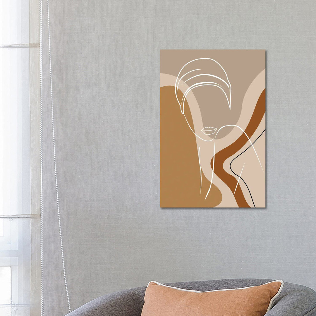 African Woman Line Art von Tysee Ciage - Galerie-verpackte Leinwand Giclée auf Leinwand