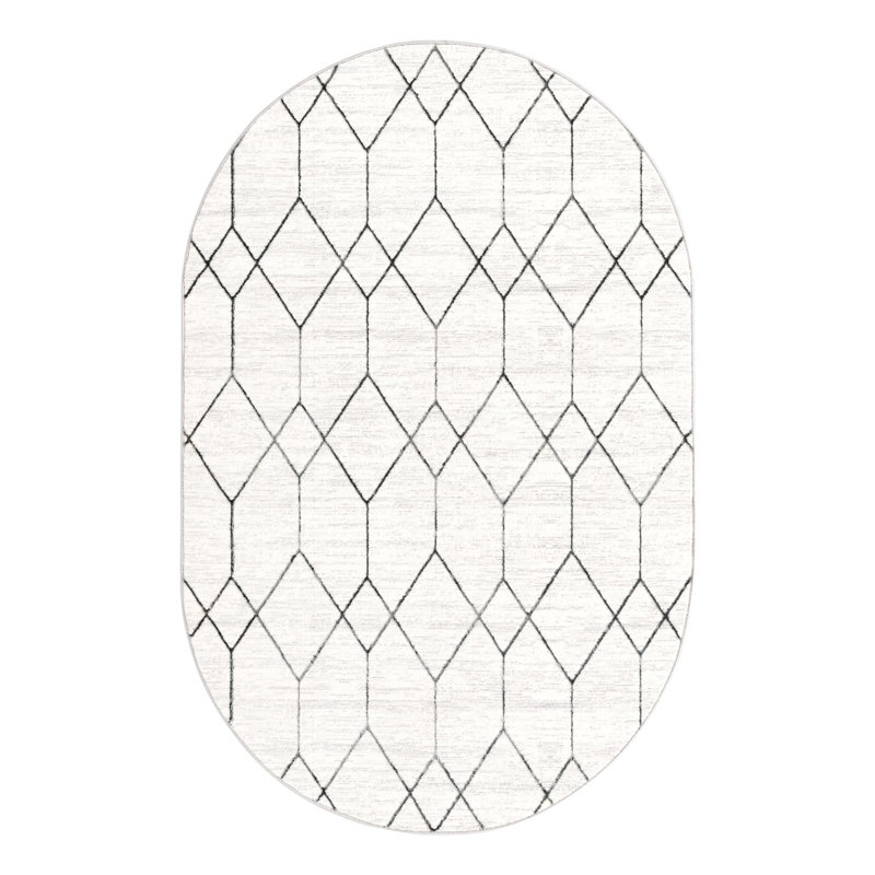 Nubieber Geometric Indoor Rug, Oval 5'3" x 8'