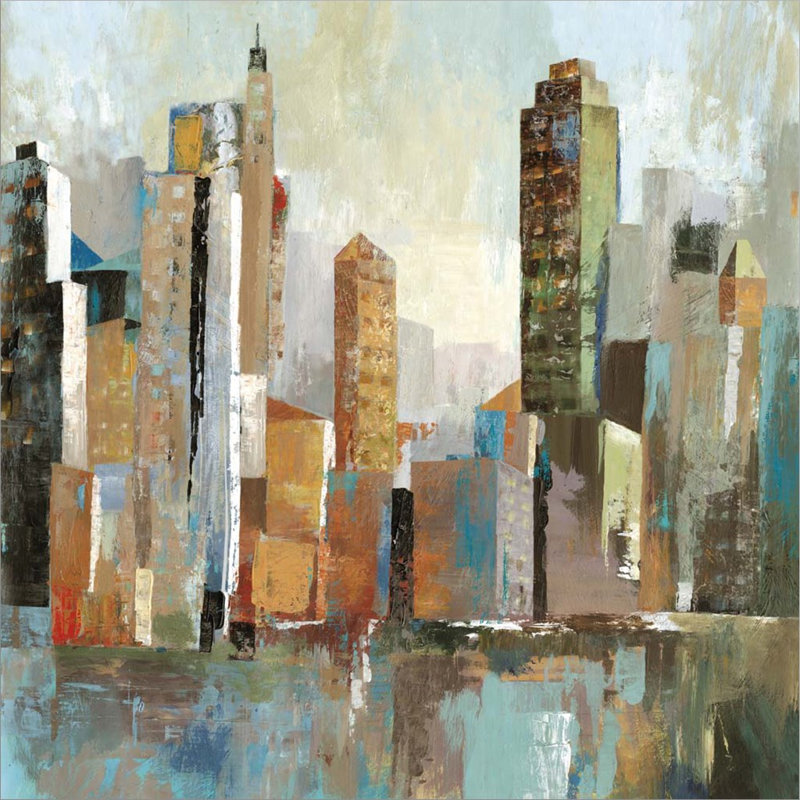 «Downtown» par Allison Pearce, reproduction sur toile tendue, H 24 po x l 24 po x P 1,5 po
