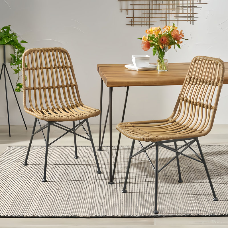 Ensemble de 2 chaises de patio en rotin pour l'intérieur et l'extérieur