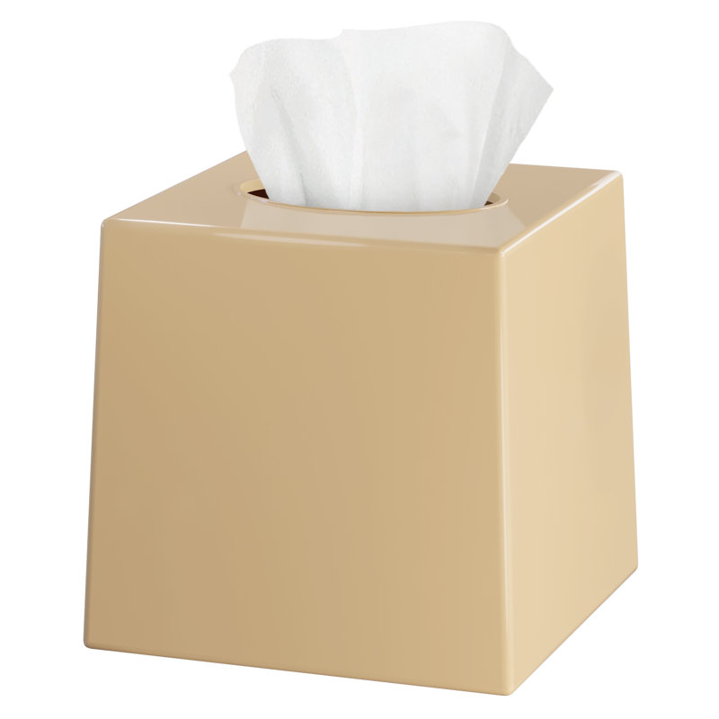Couvercle de boîte à mouchoirs beige - carré, Beige