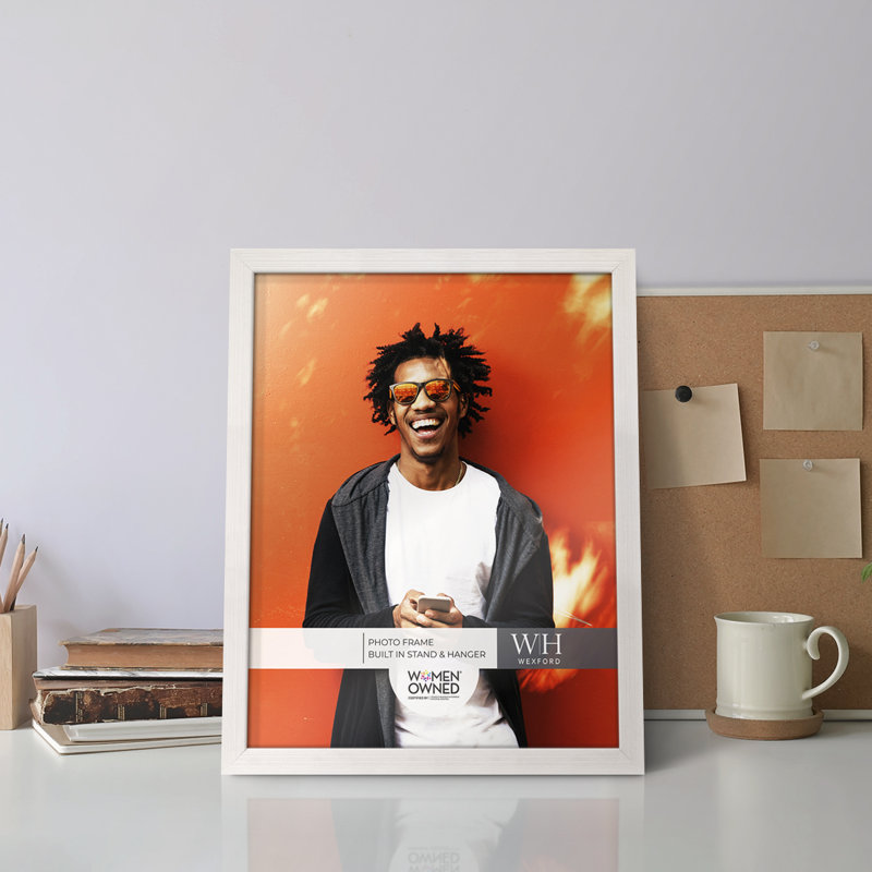 Cadre photo en bois Apolline, 11 po x 14 po, Blanc
