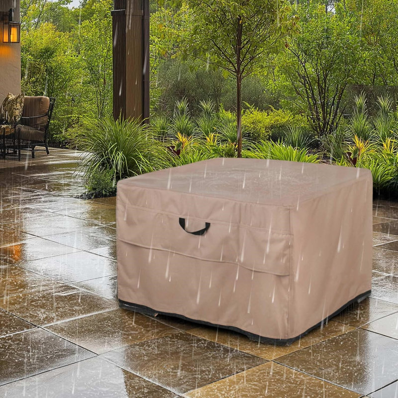 Housse de table d'extérieur pour patio, imperméable et brune