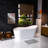 Empava 67 In. X 29.5 In. Freestanding Flat Bottom Bath Tub Soaking Bathtub With Left Drain In White
