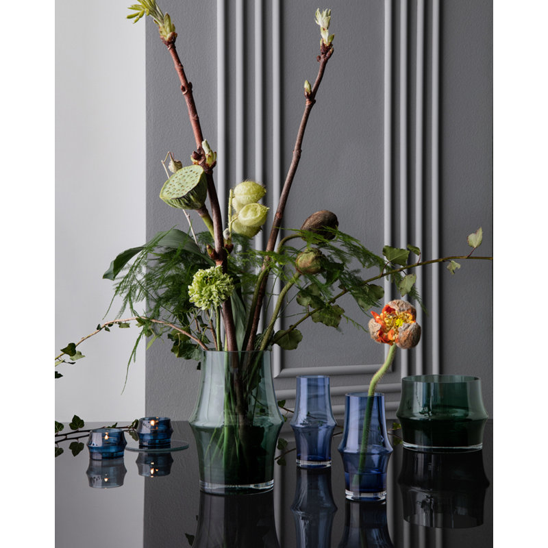 Arc Handmade Glass Table Vase, Dark Blue