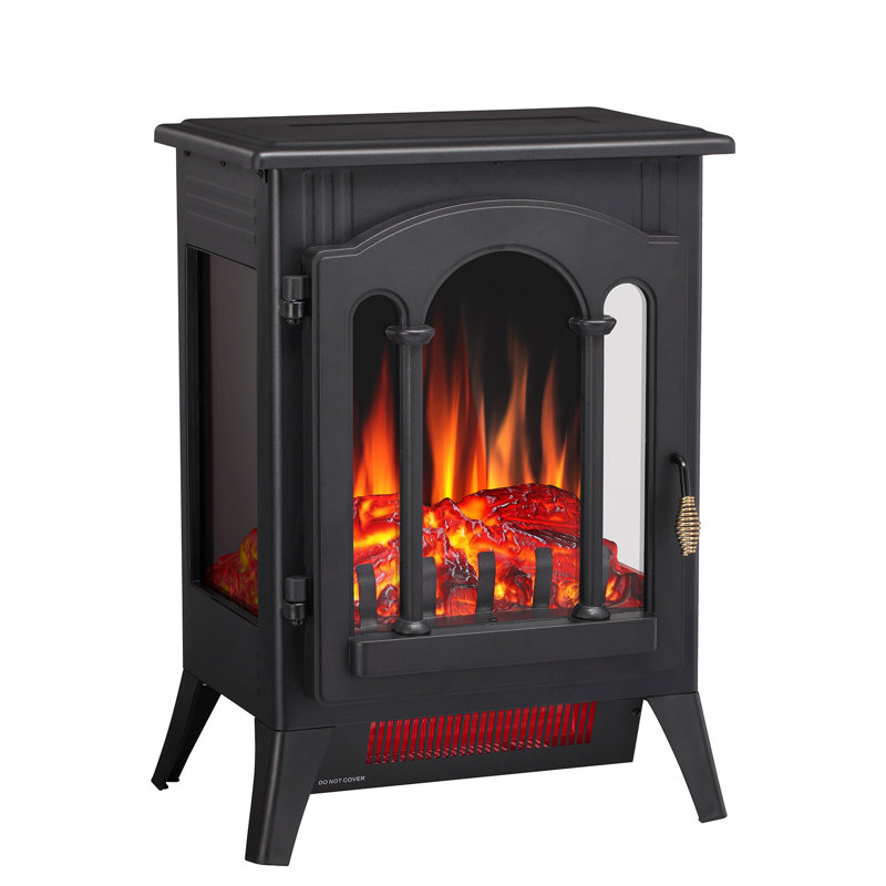 16.5"W 3D Infrared Portable Electric Fireplace Stove,1000W/1500W,Freestanding Stove Heater