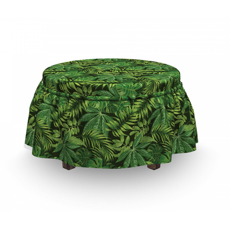 Housse pour repose-pieds de différentes feuilles tropicales