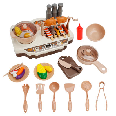 Pretend Kitchen Cooking Set, Grill Hot Pot Play Preschool Kitchen Set