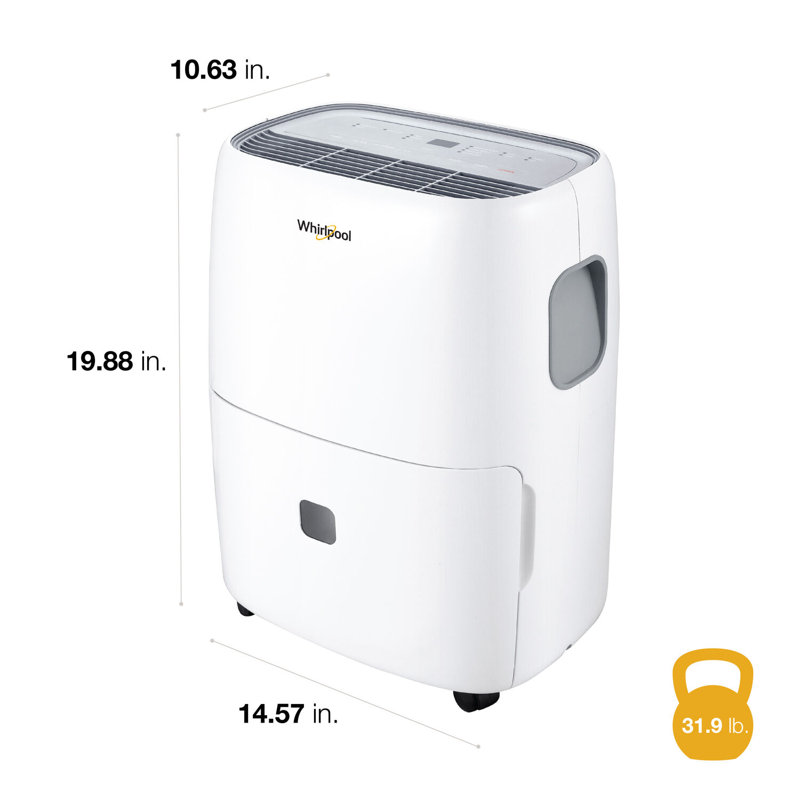 Whirlpool White 30-Pint Portable Energy Star Dehumidifier