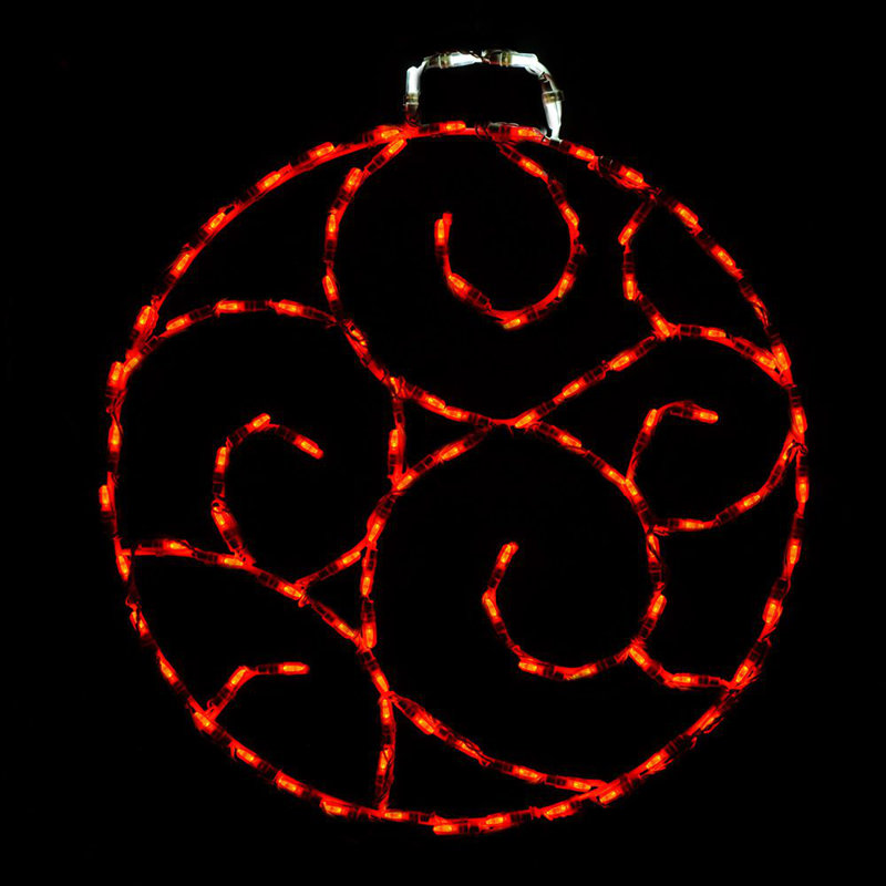Scroll Ornament LED Display (28"), Red