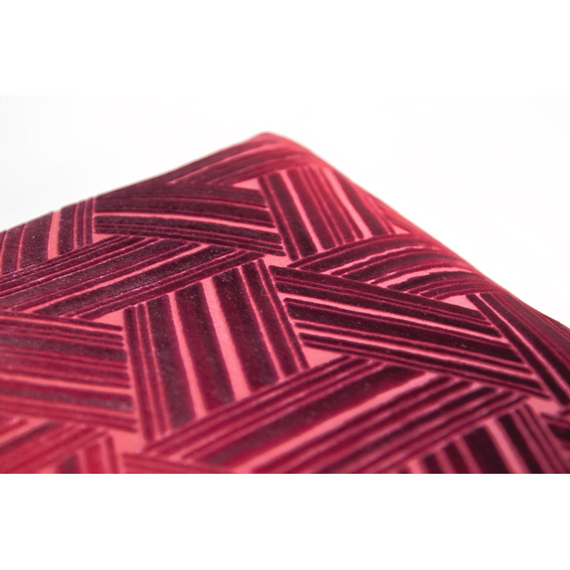 Entwined Square Velvet Pillow Cover & Insert, 18" x 18", Boysenberry
