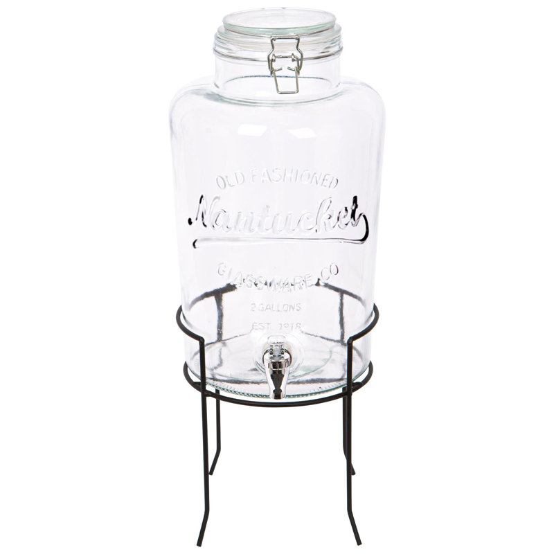 Rink Drink Glass Drinks Dispenser with Tap & Stand, 8.7L, Silver