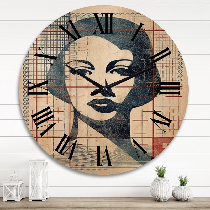 Horloge murale en bois massif Iziah, Très grand