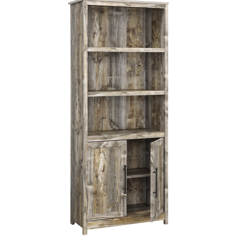 Étagère à 5 tablettes de style côtier, finition rustique brune, plateau relevable pour espace de travail et collations, surface escamotable, rangement dissimulé, tiroir coulissant lisse, bois d'ingénierie, 85 lb, 71,5 po de hauteur, 29,32 po de profondeur, rapide