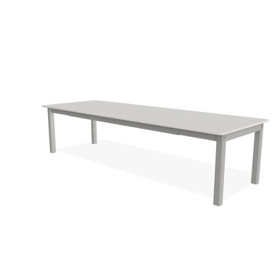 42" x 120" Marine Grade Polymer Extendable Outdoor Dining Table with Umbrella Hole