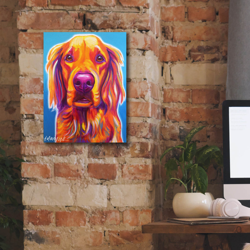 «Golden - Macie» par Dawg Painter, H 16 po x l 12 po x P 0,75 po