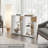 Vega Side Table In Melamine With Open Storage, White And Light Oak-672434052