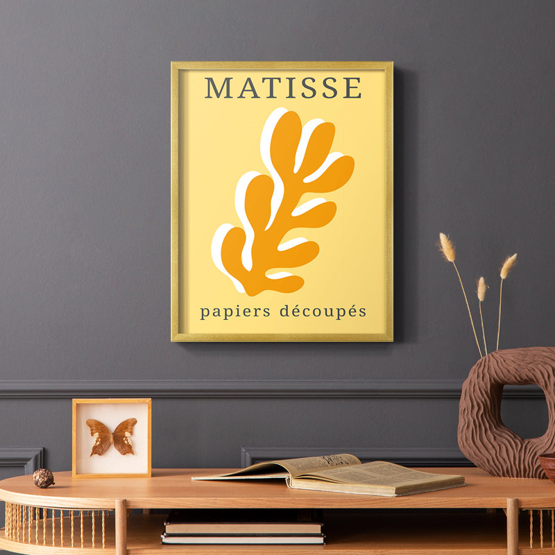 Matisse CCCLIX Framed Print - Solid Wood, Gold, 28" H x 22" W
