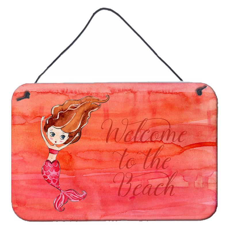 Décoration murale "sirène welcome" prints, Rouge