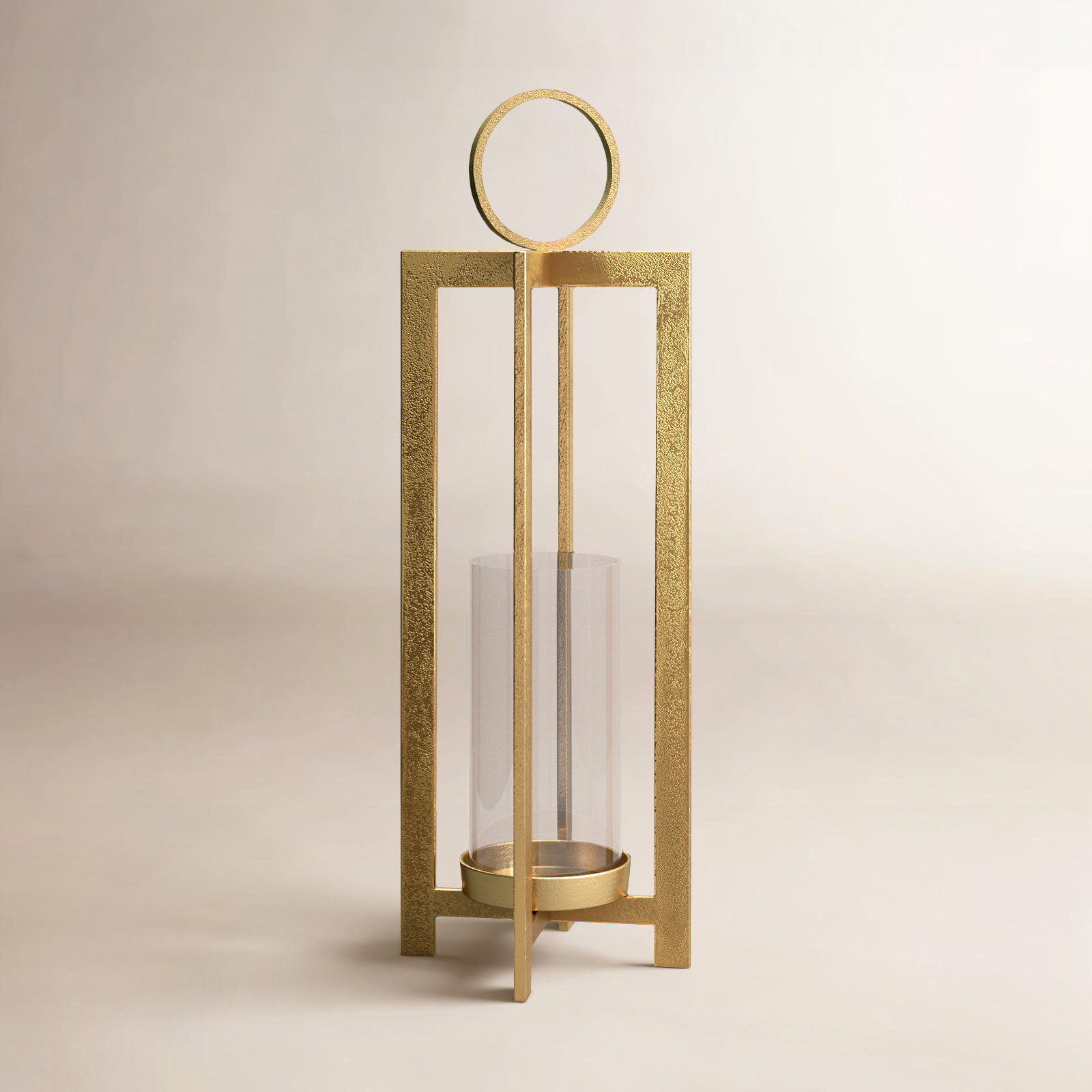 Barrow Lantern, Gold, 30.5" H x 10" W x 10" D