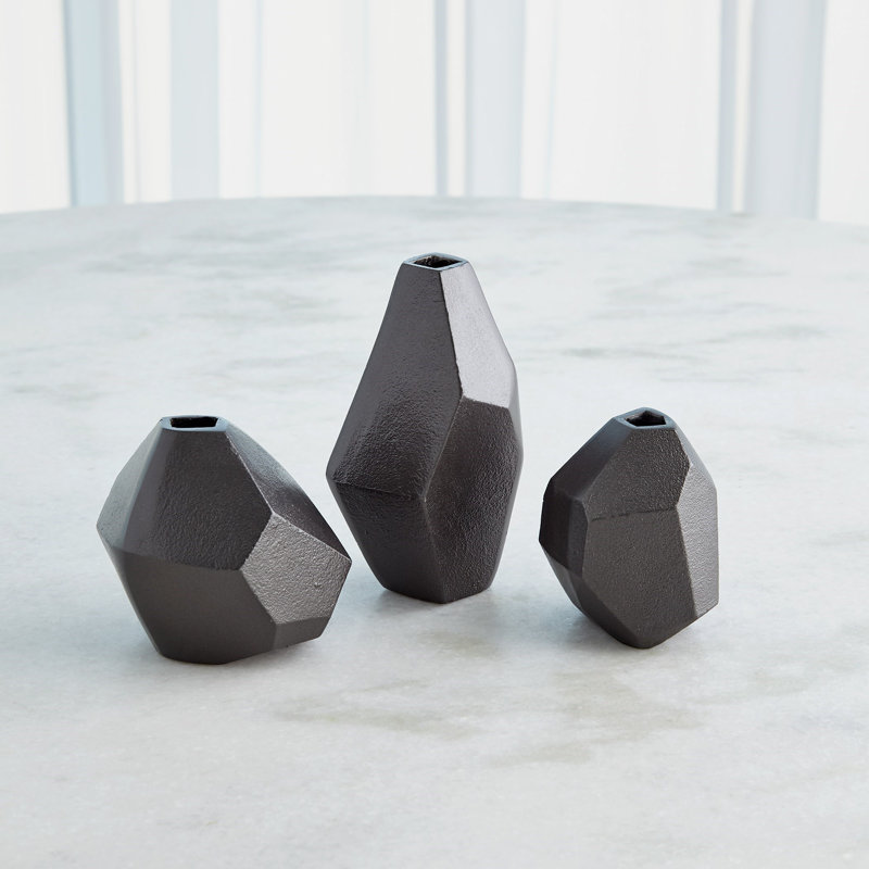 Handmade Aluminum Table Vase, Black