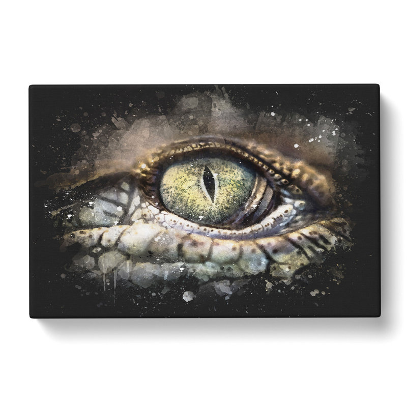 Crocodile Eye - Wrapped Canvas, 35cm H x 50cm W x 3cm D