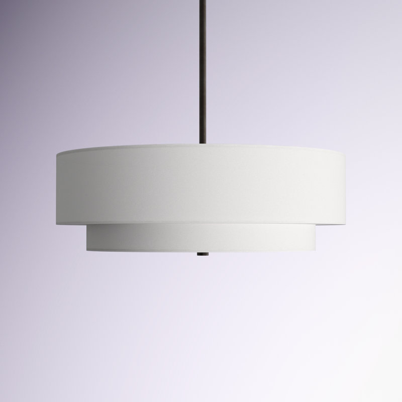Luminaire suspendu incandescent 2 niveaux Absalat, Blanc, Noir mat
