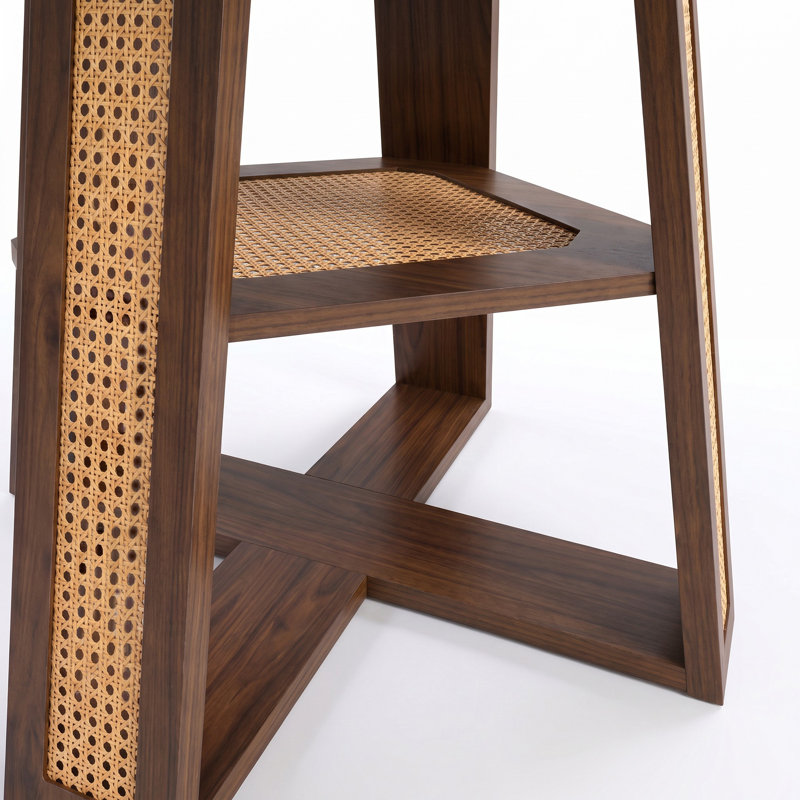Table de salle à manger ronde extensible de 109 à 150 cm pour 4 à 6 personnes, avec rallonge intégrée et tablette de rangement.