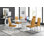 Grand ensemble de salle à manger extensible Everson avec 8 chaises rembourrées en similicuir