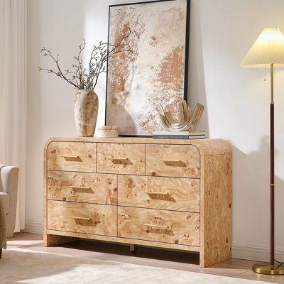 7-Drawer Storage Dresser 53.82" W Wooden Chest For Bedroom Living Room