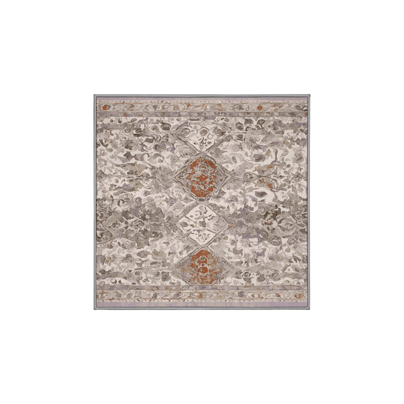Tapis gris soyeux et moelleux, Carré 4 pi