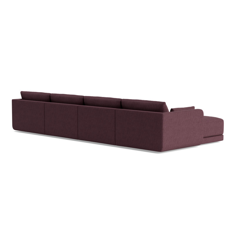 Eva Double Chaise Sectional, Performance Weave - Aubergine