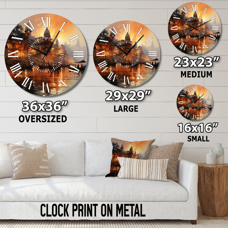 Horloge murale Indian Indian Sunset, Grand