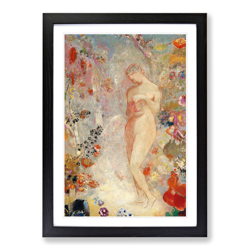 Pandora Vol.1 by Odilon Redon - Picture Frame Painting, Black Framed, 36cm H x 27cm W x 2cm D