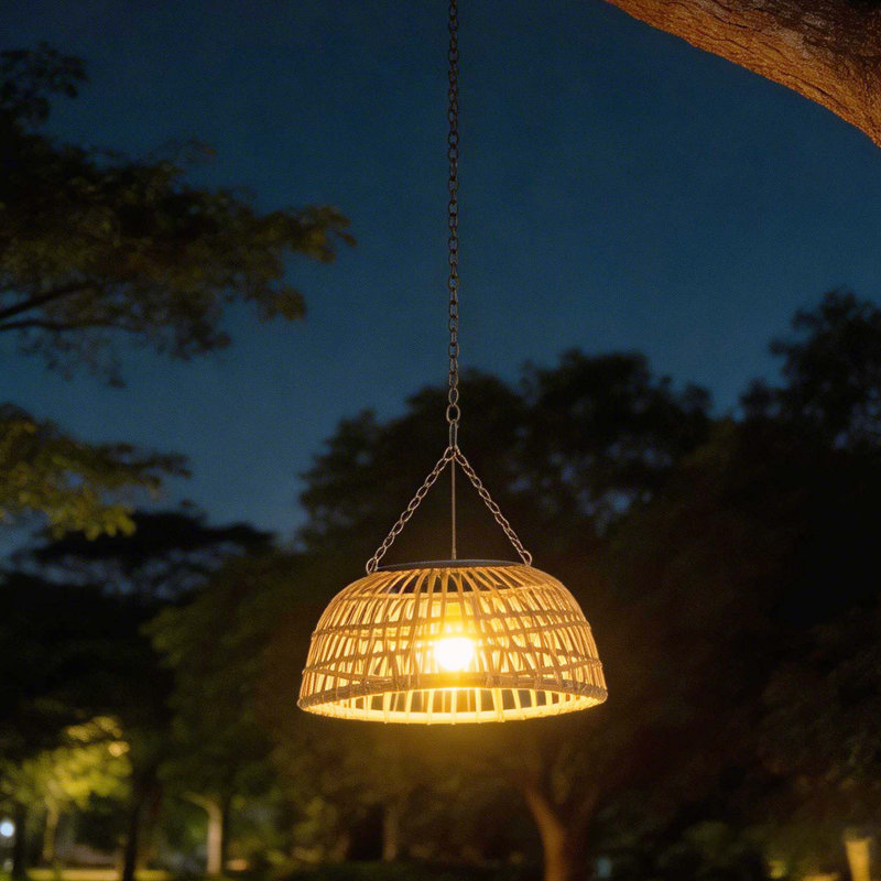 Outdoor Solar Rattan Chandelier Light，Outdoor Hanging Lighting For Gazebo, Patio, And Balcony Decor