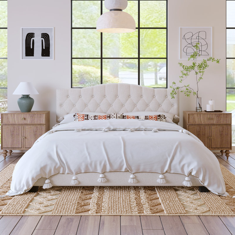 Lusia Upholstered Platform Bed,Bed Frame, King