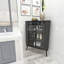 Armoire de rangement d'angle à 3 niveaux avec portes en verre trempé