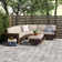 Argyri Wicker Outdoor Patio Conversation Furniture Sectional Set with Fire Pit Table