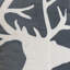 Coussin décoratif carré Lopa, broderie Renne des fêtes, velours gris 20 po