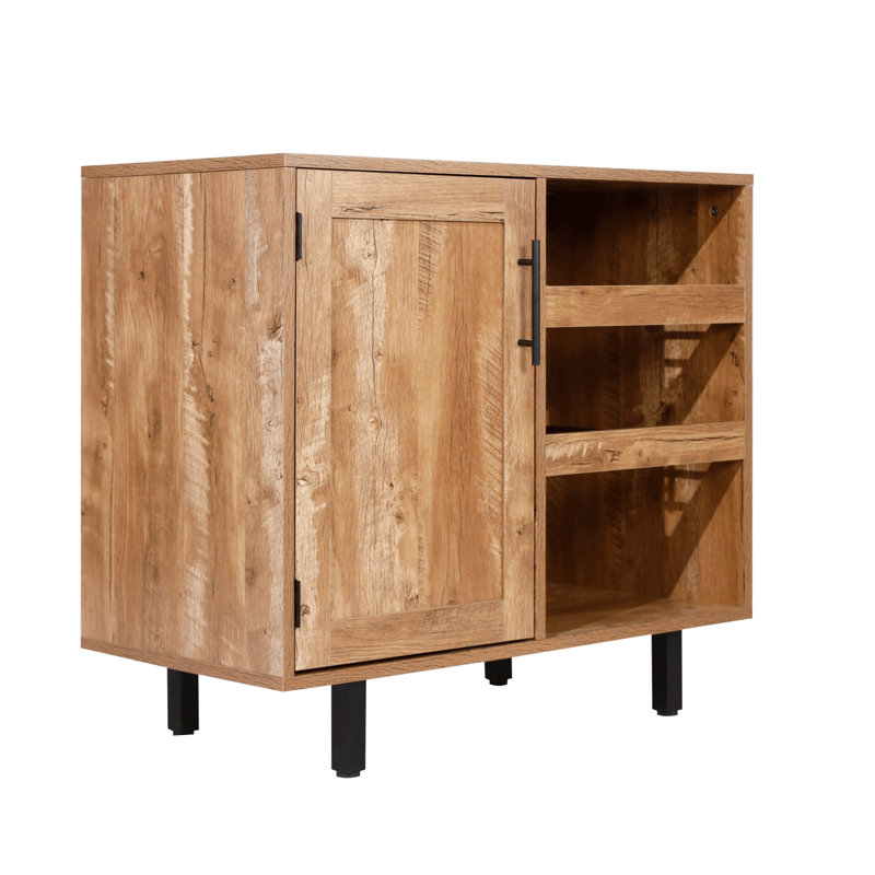 Quintavia Classic Sideboard and Bar Cabinet with Open and Closed Storage, Brown