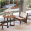 Chaise d'appoint moderne de style Mid-Century, chaise longue en rotin pour le salon, chaise en bois de coin Boho pour chambre à coucher et balcon, noyer