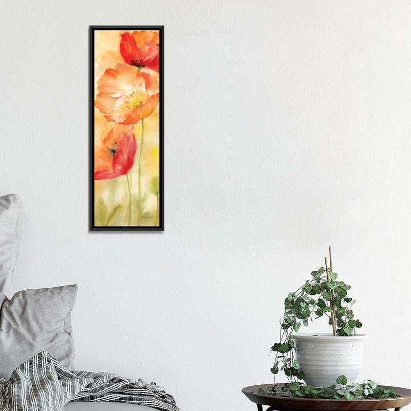 «Poppy Meadow Spice Panel II», reproduction sur toile, H 36 po x l 12 po x P 1,5 po, Toile encadrée noire
