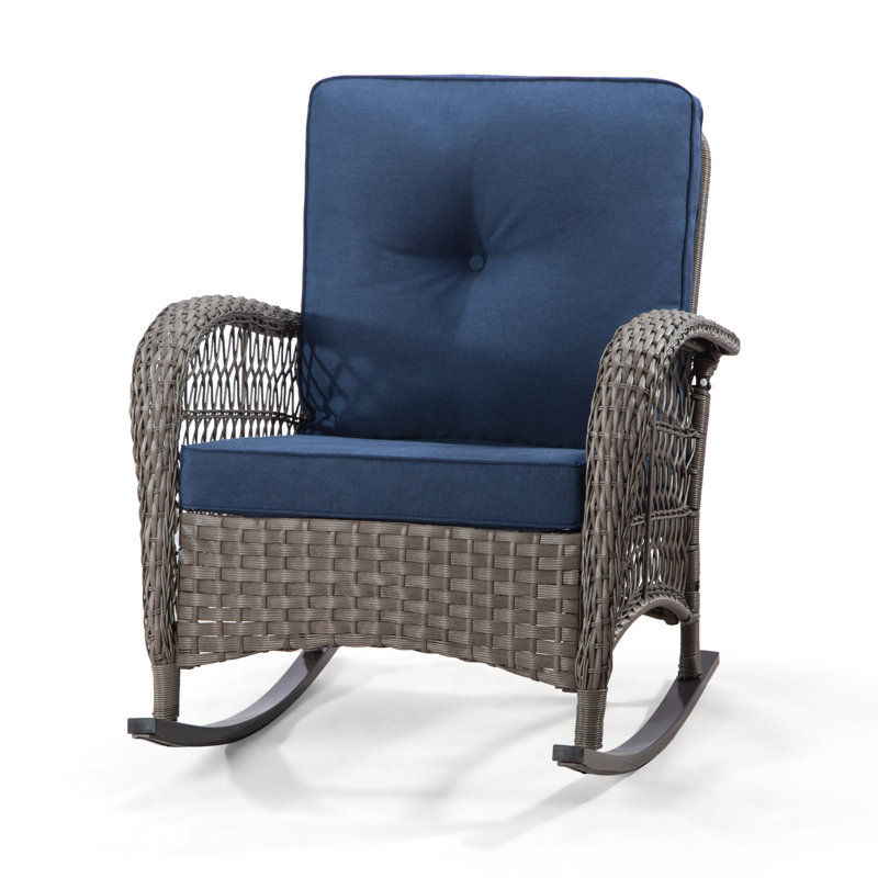 Chaise de patio avec coussins Mevlude, Bleu