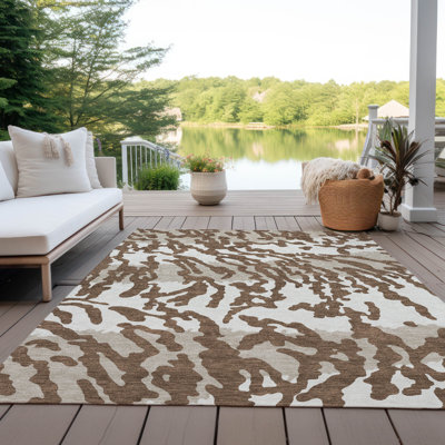 Malek Indoor/Outdoor Area Rug with Non-Slip Backing