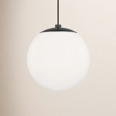 Luna Single Light Glass Steel Pendant