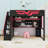 Full Size Wooden Loft Bed with Built-in Desk, LED Lighting and USB Port